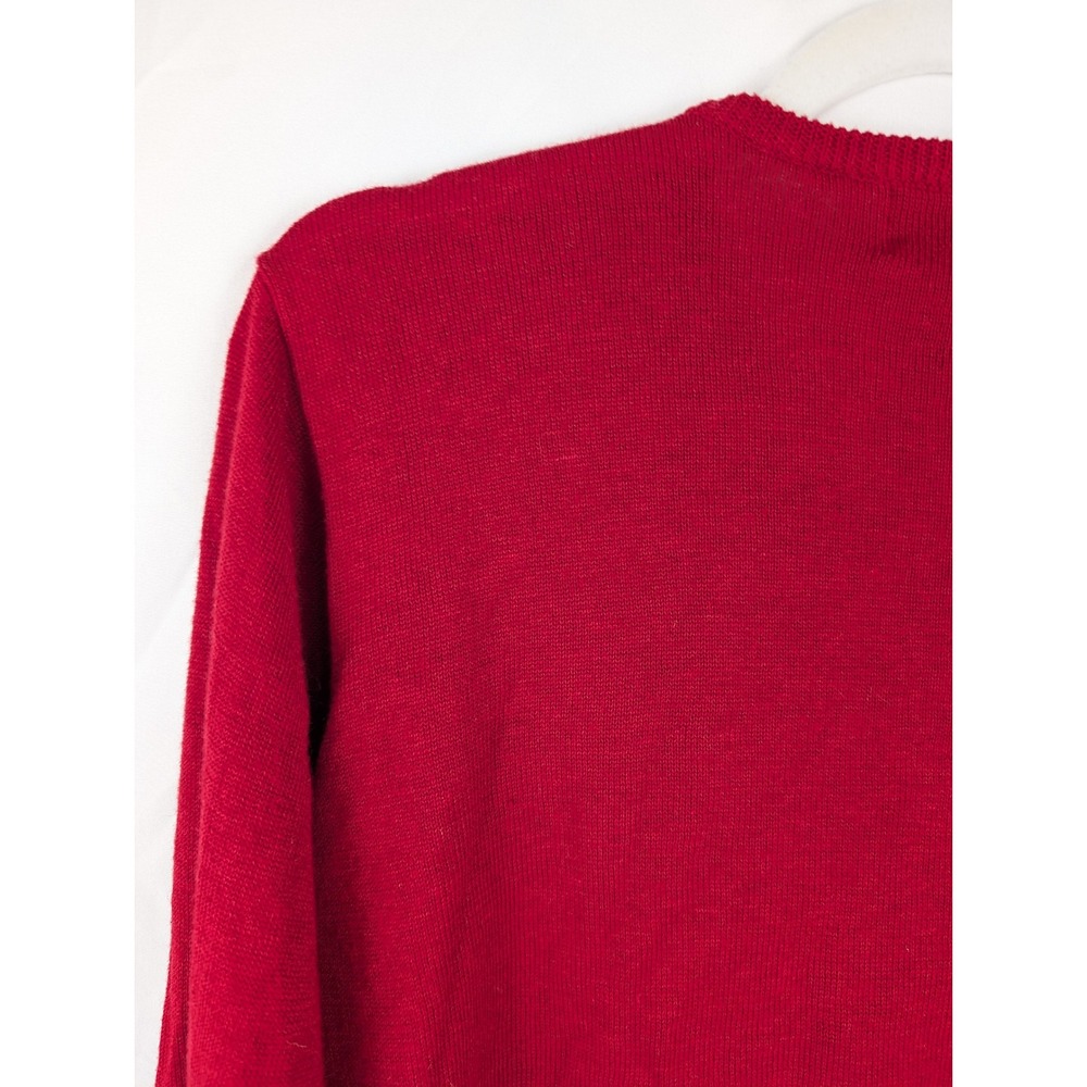 Vintage Y2K Floral Beaded Button Cardigan Size L Red Embellished Coquette Granny - Picture 7 of 10
